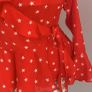 Red wrap around top with shoulder detail & straps size 12 Image 4