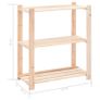 3-Tier Storage Racks 2 pcs 80x38x90 cm Solid Pinewood 150 kg Image 8