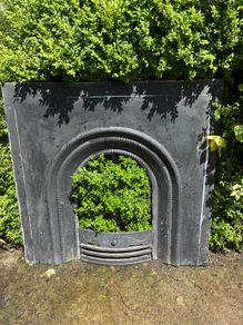 Cast Iron Open Fire Black Panel Fireplace