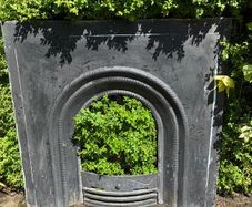 Cast Iron Open Fire Black Panel Fireplace