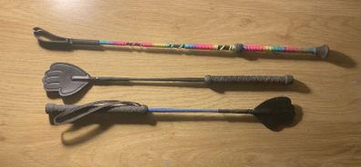 3 Horse riding whips