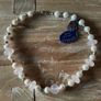 Noriko cultured pearl necklace with sterling silver and pink crystal beads new Image 3