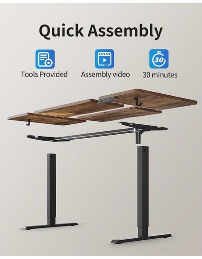 Electric Standing Desk Height Adjustable For Gaming and Computer, 120 x 60cm Sit Stand