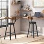 Bar Stools Set of 4, PU Upholstered Bar Chairs with Backrest and Footrest, Counter Height Stools Image 6
