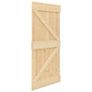 Sliding Door with Hardware Set 80x210 cm Solid Pine Wood Image 4