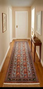Exquisite Persian Qom Kork Wool Hand Knotted Runner Rug Carpet