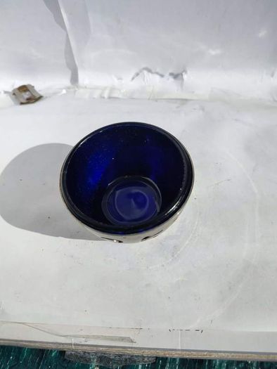 Silver Plate 25 Th Anniversary With The Blue Glass Insert