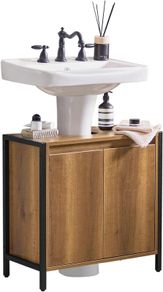 Bathroom Furniture Under Sink Cover Column Washbasin Cabinet Under Sink Sink Cabinet, Industrial Style - L60 x D30 x H60 cm