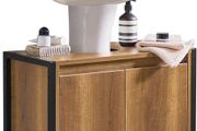 Bathroom Furniture Under Sink Cover Column Washbasin Cabinet Under Sink Sink Cabinet, Industrial Style - L60 x D30 x H60 cm