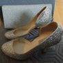 Sparkling silver shoes and handbag Image 2