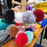 Fluffy pom pom keyring, keychain Image 2