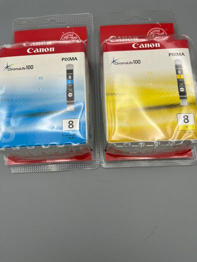 2 x Genuine Canon Pixma ChromaLife 100 Ink Cartridges Sealed Cyan & Yellow