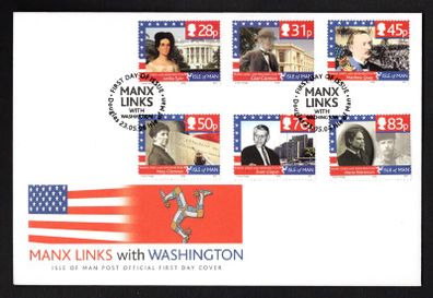 2006 Isle of Man Manx Links with Washington DC, USA Commemorative Stamps First Day Cover (FDC)