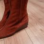 Moreo Burnt Orange Terracotta Leather Suede Square Toe Mid-Calf Boots 5.5UK/38.5EU Image 2