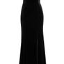 Full length Eliza J black velvet bardot dresses Image 4