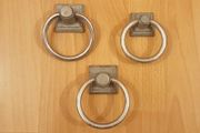 Vintage-style cast aluminium  ring drop handles  3 pc