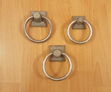 Vintage-style cast aluminium  ring drop handles  3 pc