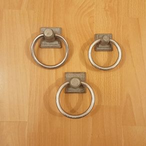 Vintage-style cast aluminium  ring drop handles  3 pc