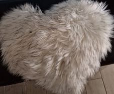 fluffy decorative heart pillow