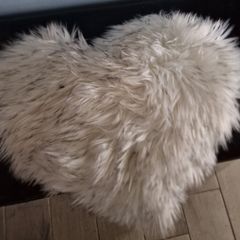 fluffy decorative heart pillow