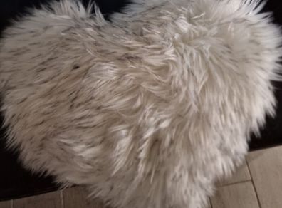 fluffy decorative heart pillow