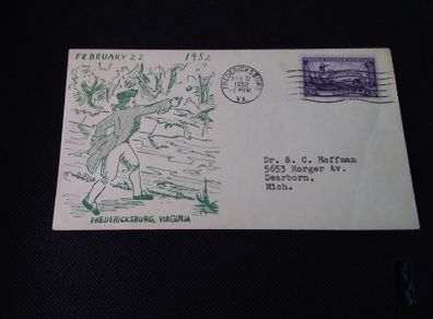 U.S.A. Stamps : 1952 Cover Showing George Washington Throwing A Silver Dollar - Masonic Cover
