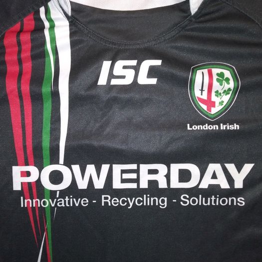 FREE POST London Irish (L) Rugby Jersey Shirt BLK Eire Ireland England  Large