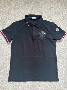 Moncler polo shirt in black and red