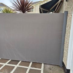 Awning privacy wall.