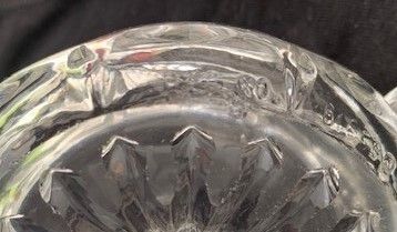 Vintage 1937 Art Deco glass ring holder with handle