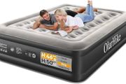 King Size Airbed, Inflatable Mattress, Air Bed with Built in Pump, Blow Up Mattress, Folding Guest Bed Self Inflating with Flocked Surface for Camping and Home Use, 203cm x 152cm x 46cm