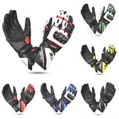 MZB RaceTech Long Motorcycle Race Cowhide Leather Gloves with Aramid Protection
