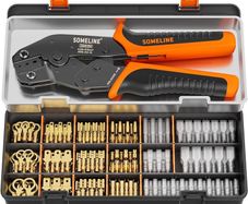 NEW SALE | Crimping Tool Set with 12 Sizes Wire Connector Set, Crimp Plier 0.25-2.5mm Squared (AWG 24-14) Non-Insulated Open Barrel