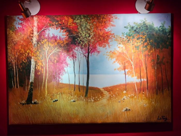 Painting Lake Sea Woods Forest scene Li Fang