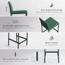 Bar Stool Upholstered Premium PU Leather Counter Height Barstool, Assembled Metal Leg Bar Chair with Back, Breakfast Kitchen Stool, Green Image 2