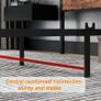 King Size Bed Frame with Storage Wooden Headboard, Metal Bed Frame Kingsize Bed Base/Mattress Foundation, Enhanced Support Noise Free, Textured Black+Brown Oak Image 7