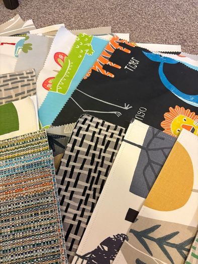 fabric from fabric books and colour cards