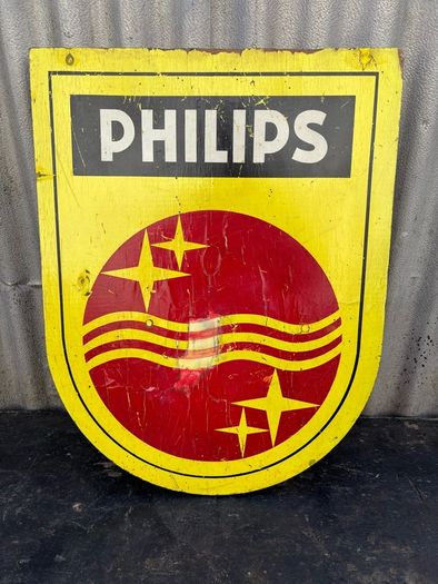 Vintage screen print Phillips electrical shop sign c1960