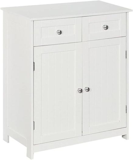 Priano 2 Drawer 2 Door Bathroom Cabinet Storage Cupboard Floor Standing Unit, White