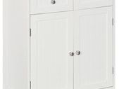 Priano 2 Drawer 2 Door Bathroom Cabinet Storage Cupboard Floor Standing Unit, White