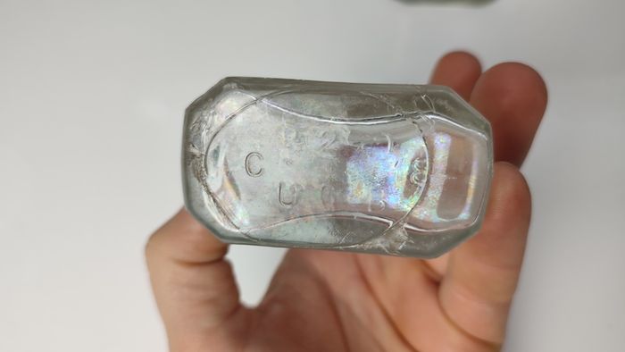 339 - Set of 2 Vintage Clear Glass Collectible Decorative Medicine Bottles