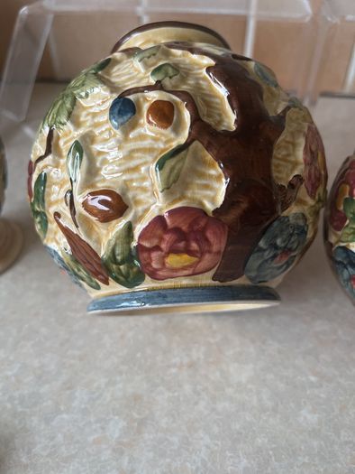 Pair Indian Tree Handpainted Vases HJ Wood Staffordshire