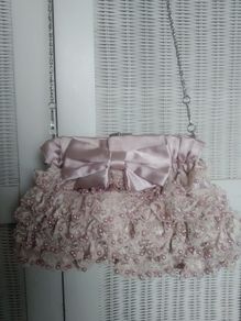 Vintage Beaded Lace Evening Bag Purse Clutch
