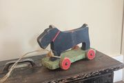 Antique Scratch built Toy Black Terrier Dog