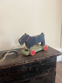 Antique Scratch built Toy Black Terrier Dog
