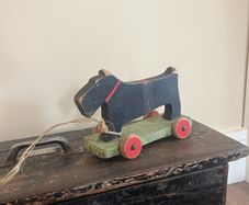 Antique Scratch built Toy Black Terrier Dog