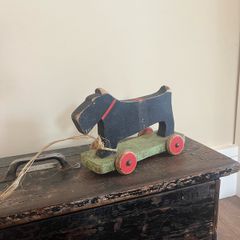 Antique Scratch built Toy Black Terrier Dog