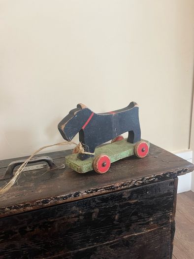 Antique Scratch built Toy Black Terrier Dog