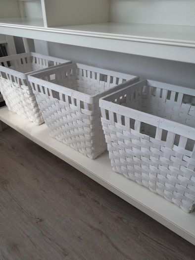 Console table with 3 storage baskets 133cm W x 36 cm D x 75cm H