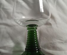 Vintage Wine Glass - Green Beehive Stem